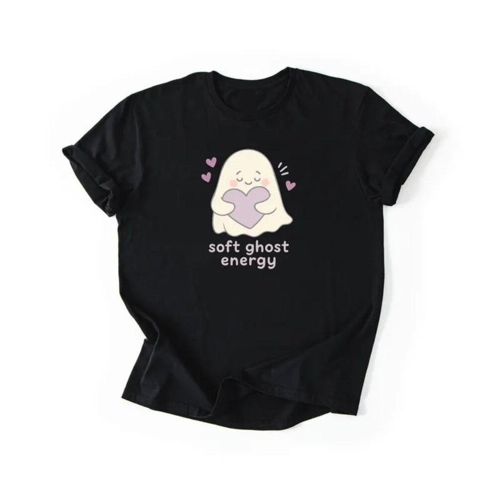 Soft Ghost Energy Shirt, Cute Ghost Tee, Spooky Aesthetic Tee